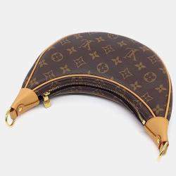 Pre Owned Louis Vuitton Brown Coated canvas loop bag