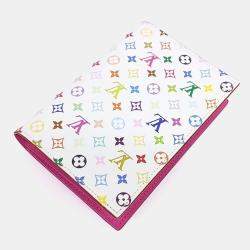 Pre Owned Louis Vuitton Multicolor White Coated Canvas Murakami Passport Wallet