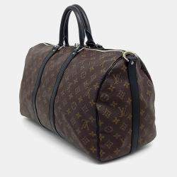 Pre Owned Louis Vuitton Brown Coated Canvas Makassar Keepall 45