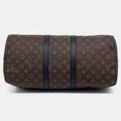 Pre Owned Louis Vuitton Brown Coated Canvas Makassar Keepall 45