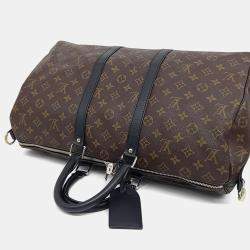Pre Owned Louis Vuitton Brown Coated Canvas Makassar Keepall 45