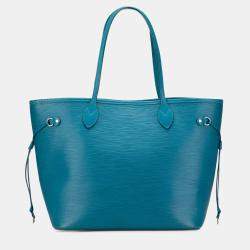 Pre Owned Louis Vuitton Blue Epi Neverfull MM