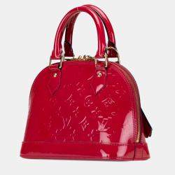 Pre Owned Louis Vuitton Red Monogram Vernis Alma BB
