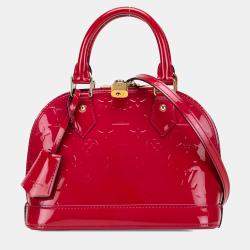 Pre Owned Louis Vuitton Red Monogram Vernis Alma BB