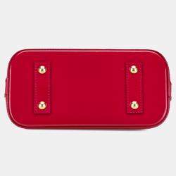 Pre Owned Louis Vuitton Red Monogram Vernis Alma BB