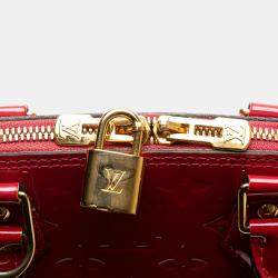 Pre Owned Louis Vuitton Red Monogram Vernis Alma BB