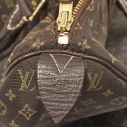Pre Owned Louis Vuitton Fusain Monogram Mini Lin Canvas Speedy 30 Bag