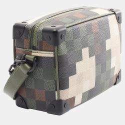 Pre Owned Louis Vuitton Green Damoflage Mini Soft Trunk