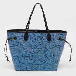 Pre Owned Louis Vuitton Light Denim Epi Leather Neverfull MM Bag