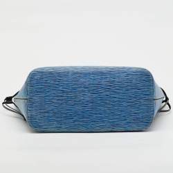 Pre Owned Louis Vuitton Light Denim Epi Leather Neverfull MM Bag