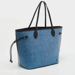 Pre Owned Louis Vuitton Light Denim Epi Leather Neverfull MM Bag