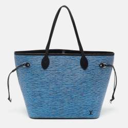 Pre Owned Louis Vuitton Light Denim Epi Leather Neverfull MM Bag