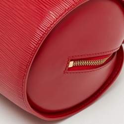 Pre Owned Louis Vuitton Red Epi Leather Soufflot Bag