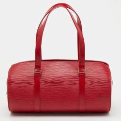 Pre Owned Louis Vuitton Red Epi Leather Soufflot Bag