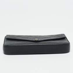 Pre Owned Louis Vuitton Black Monogram Empreinte Leather Pochette Felicie Bag