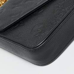 Pre Owned Louis Vuitton Black Monogram Empreinte Leather Pochette Felicie Bag