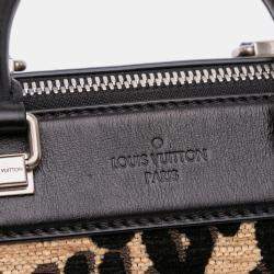 Pre Owned Louis Vuitton Beige Brown Stephen Sprouse Chenille Leopard Baby Bag
