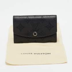 Pre Owned Louis Vuitton Black Mahina Leather Iris Compact Wallet