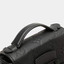 Pre Owned Louis Vuitton Black Monogram Taurillon Pico S Lock