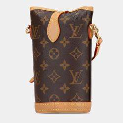 Pre Owned Louis Vuitton Brown Monogram Fold Me Pouch