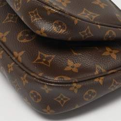 Pre Owned Louis Vuitton Kaki Monogram Canvas Multi Pochette Accessoires Bag
