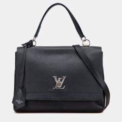 Pre Owned Louis Vuitton Black Leather Lockme II