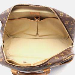 Pre Owned Louis Vuitton Deauville Brown Monogram Canvas and Leather Shoulder Bag