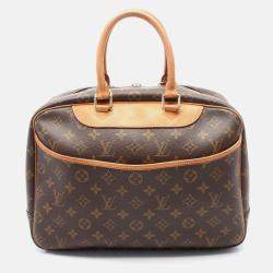 Pre Owned Louis Vuitton Deauville Brown Monogram Canvas and Leather Shoulder Bag