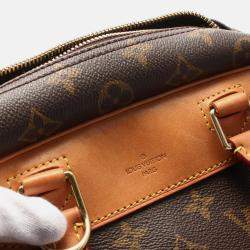 Pre Owned Louis Vuitton Deauville Brown Monogram Canvas and Leather Shoulder Bag