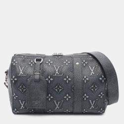 Pre Owned Louis Vuitton Grey Monogram Faded Leather City Keepall