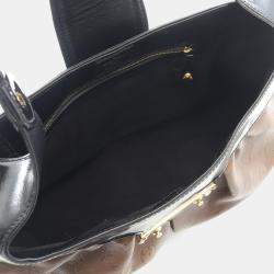 Pre Owned Louis Vuitton Polly Brown/Black Monogram Cuir Embossé Hobo Bag