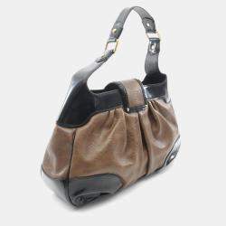Pre Owned Louis Vuitton Polly Brown/Black Monogram Cuir Embossé Hobo Bag