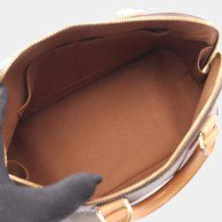 Pre Owned Louis Vuitton Alma Brown Leather, Canvas  Satchel Bag