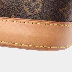 Pre Owned Louis Vuitton Alma Brown Leather, Canvas  Satchel Bag