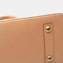 Pre Owned Louis Vuitton Alma Brown Leather, Canvas  Satchel Bag