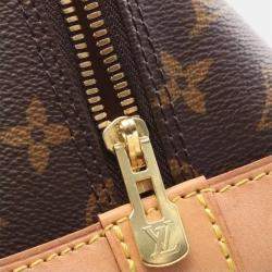 Pre Owned Louis Vuitton Alma Brown Leather, Canvas  Satchel Bag