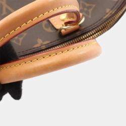 Pre Owned Louis Vuitton Alma Brown Leather, Canvas  Satchel Bag
