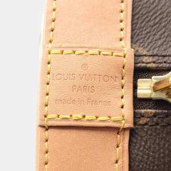 Pre Owned Louis Vuitton Alma Brown Leather, Canvas  Satchel Bag
