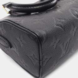Pre Owned Louis Vuitton Speedy 20 Black Monogram Leather Satchel Bag