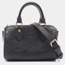 Pre Owned Louis Vuitton Speedy 20 Black Monogram Leather Satchel Bag