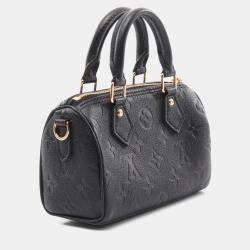 Pre Owned Louis Vuitton Speedy 20 Black Monogram Leather Satchel Bag