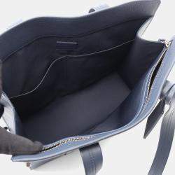 Pre Owned Louis Vuitton Aerogram Navy Blue Leather Tote Bag