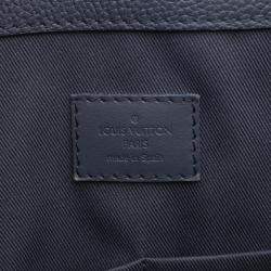 Pre Owned Louis Vuitton Aerogram Navy Blue Leather Tote Bag
