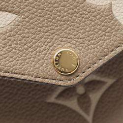 Pre Owned Louis Vuitton OnTheGo East West Beige Monogram Empreinte Leather Shoulder Bag