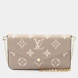 Pre Owned Louis Vuitton OnTheGo East West Beige Monogram Empreinte Leather Shoulder Bag