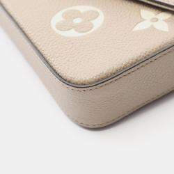 Pre Owned Louis Vuitton OnTheGo East West Beige Monogram Empreinte Leather Shoulder Bag