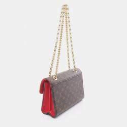 Pre Owned Louis Vuitton  Victoire Brown Monogram Canvas Leather Shoulder Bags