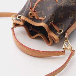 Pre Owned Louis Vuitton Nano Noe Brown Monogram Canvas Handbag