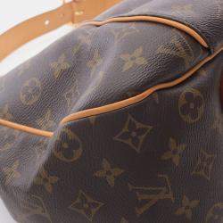 Pre Owned Louis Vuitton Galleria PM Brown Monogram Canvas Shoulder Bag 