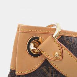 Pre Owned Louis Vuitton Galleria PM Brown Monogram Canvas Shoulder Bag 